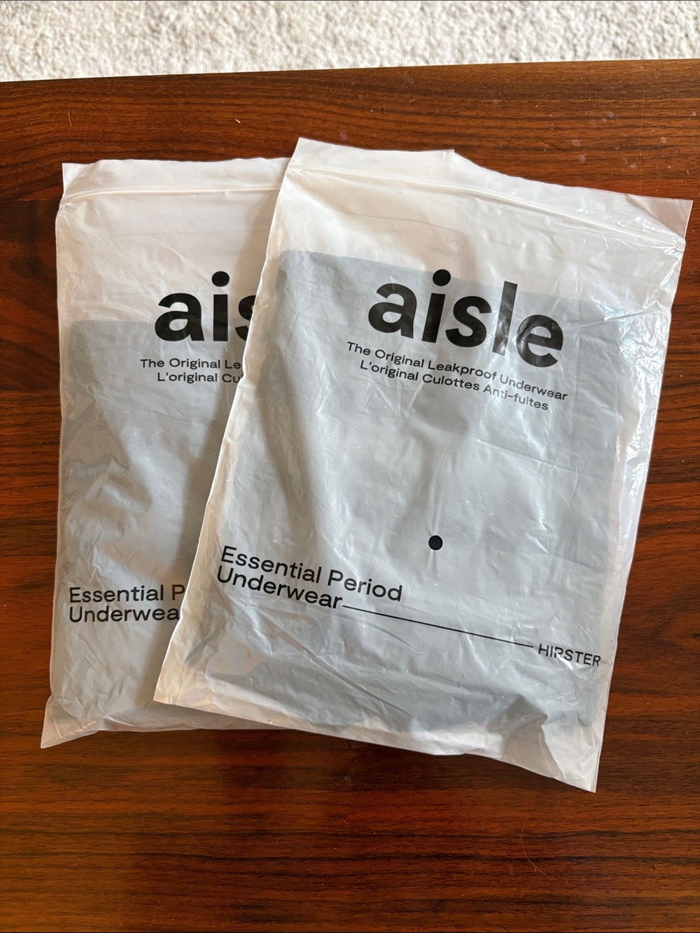 Aisle sz L Essential Hipster (2 pair) Black leakproof period underwear